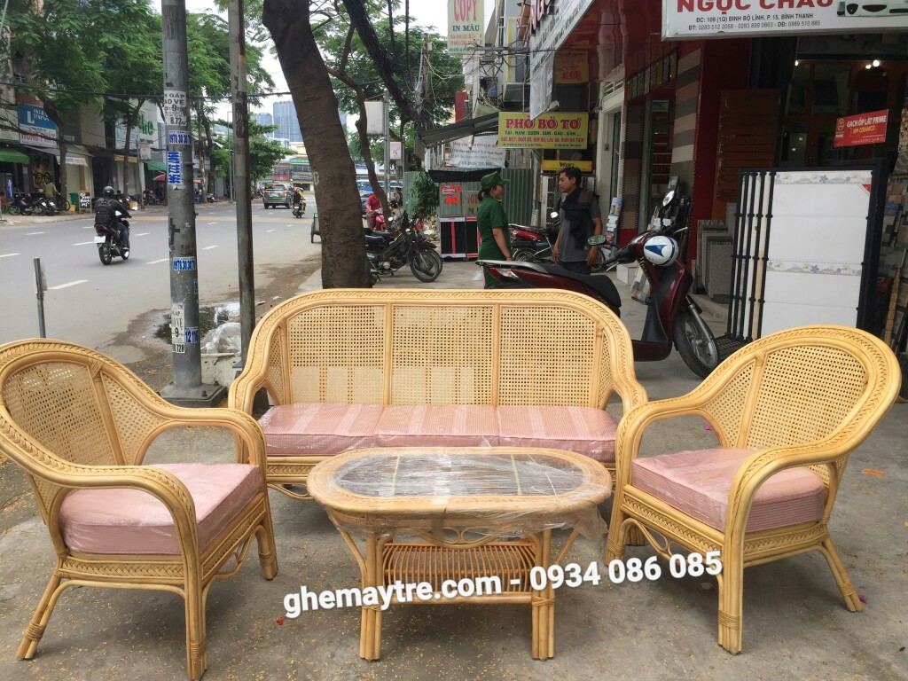 Bàn ghế mây tự nhiên BV817